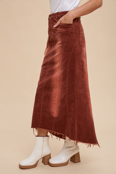 Vintage Corduroy Skirt - Rust