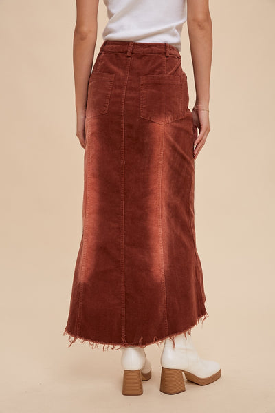 Vintage Corduroy Skirt - Rust