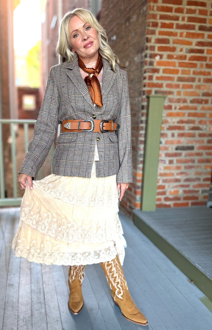 Thankful Tailored Plaid Blazer