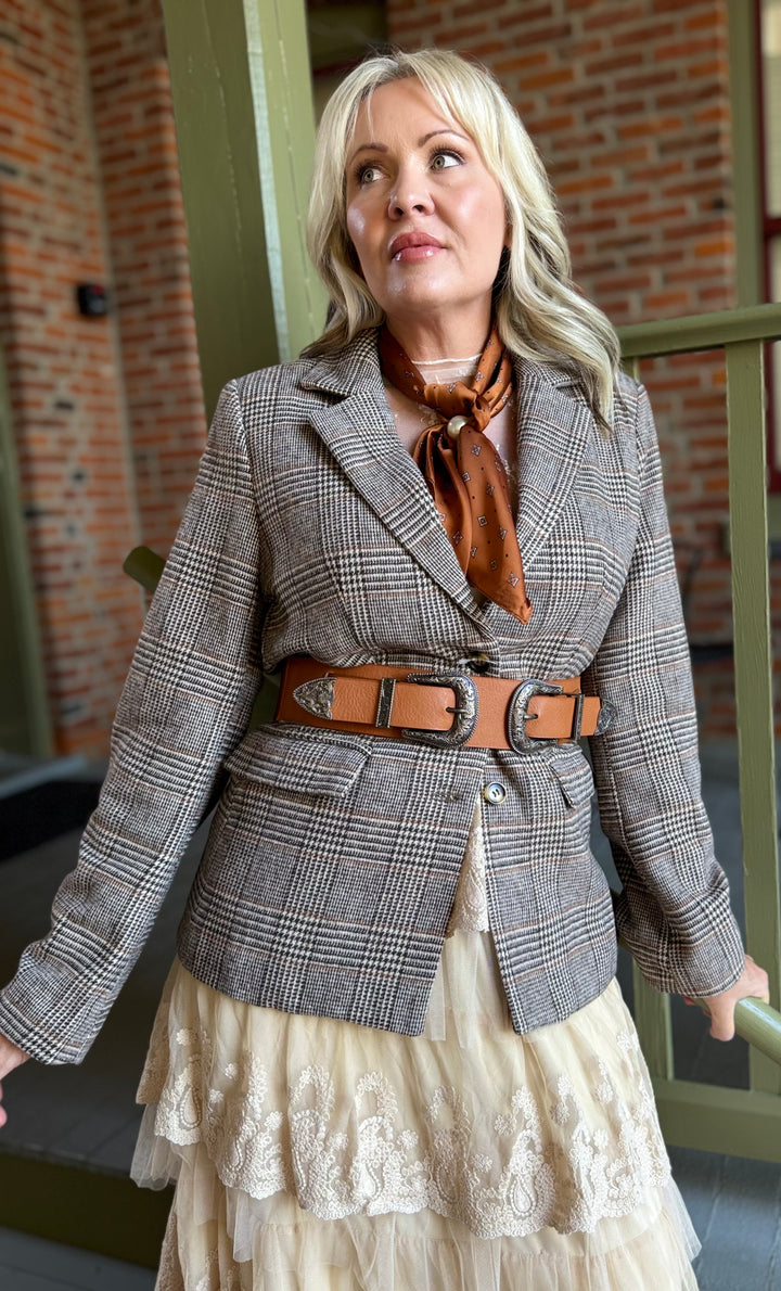 Thankful Tailored Plaid Blazer
