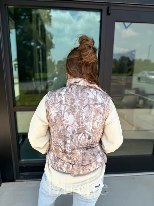 Brown Camo Light Puffer Vest