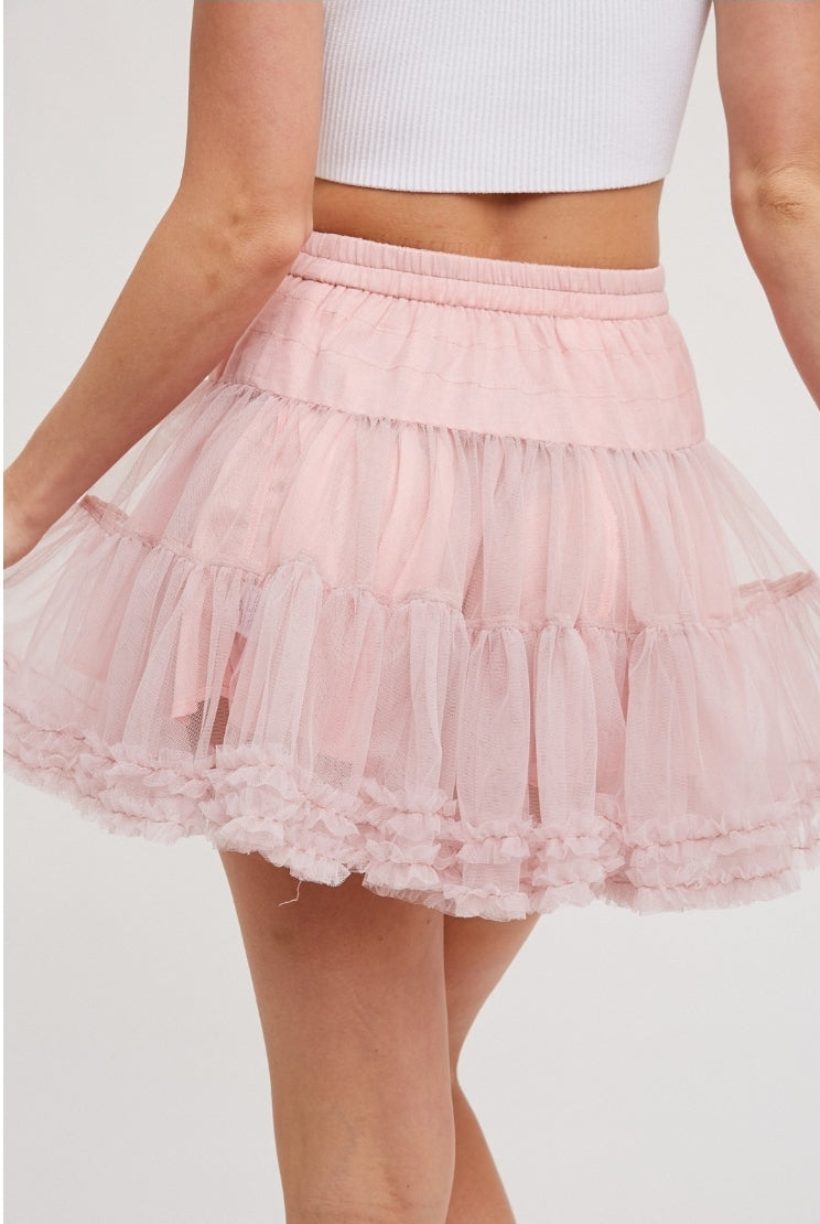 Dusty Pink Tutu Mini Skirt