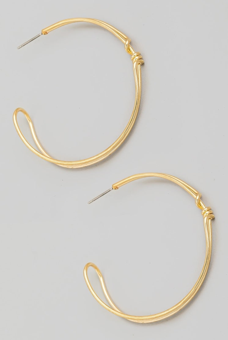 Gold Wire Hoop Earring