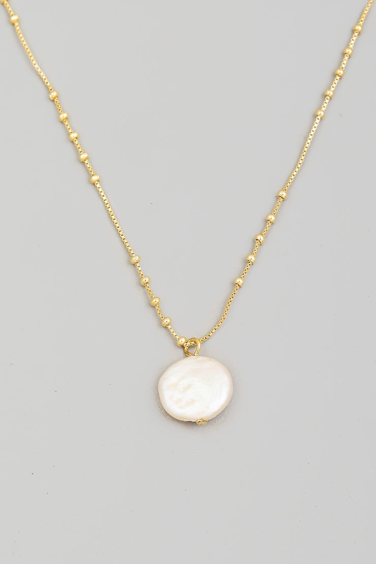 Gold Dipped Dainty Pearl Necklace