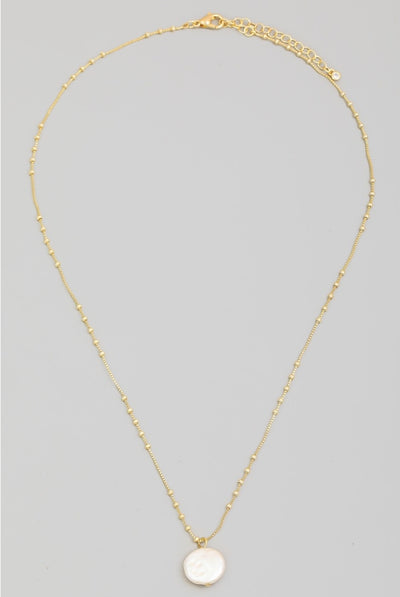 Gold Dipped Dainty Pearl Necklace