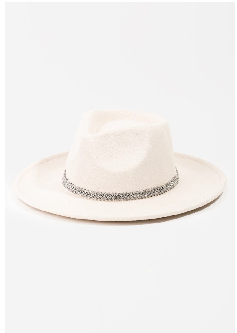 Braided Rhinestone Chain Fedora Hat (3 colors)