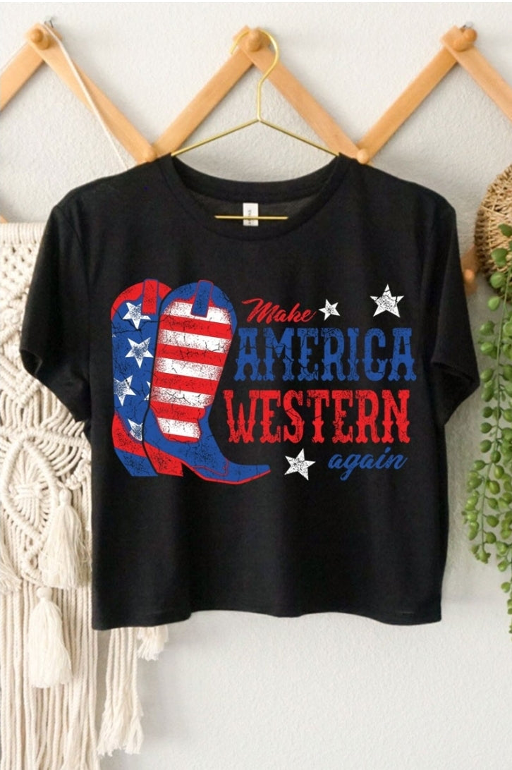 Make America Western Again Cropped Tee