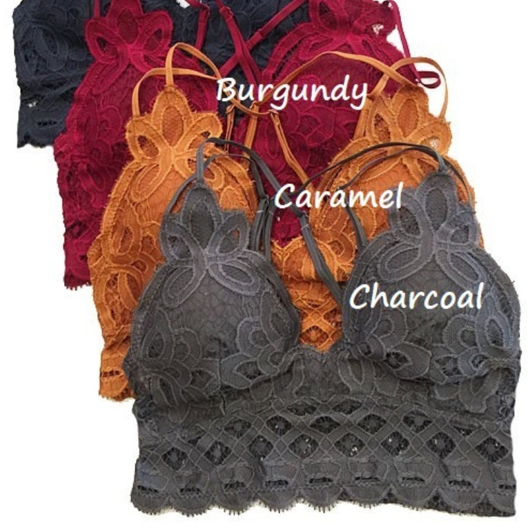 Charcoal Crochet Lace Bralette