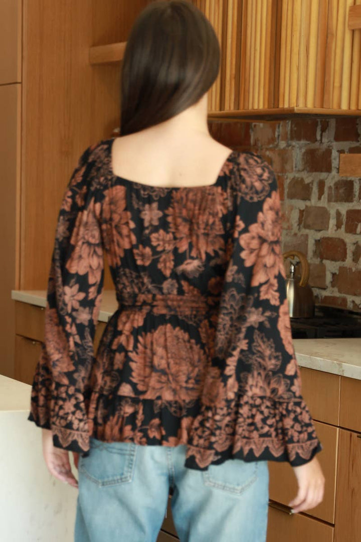 Dark Fall Oasis Bell Sleeve Top