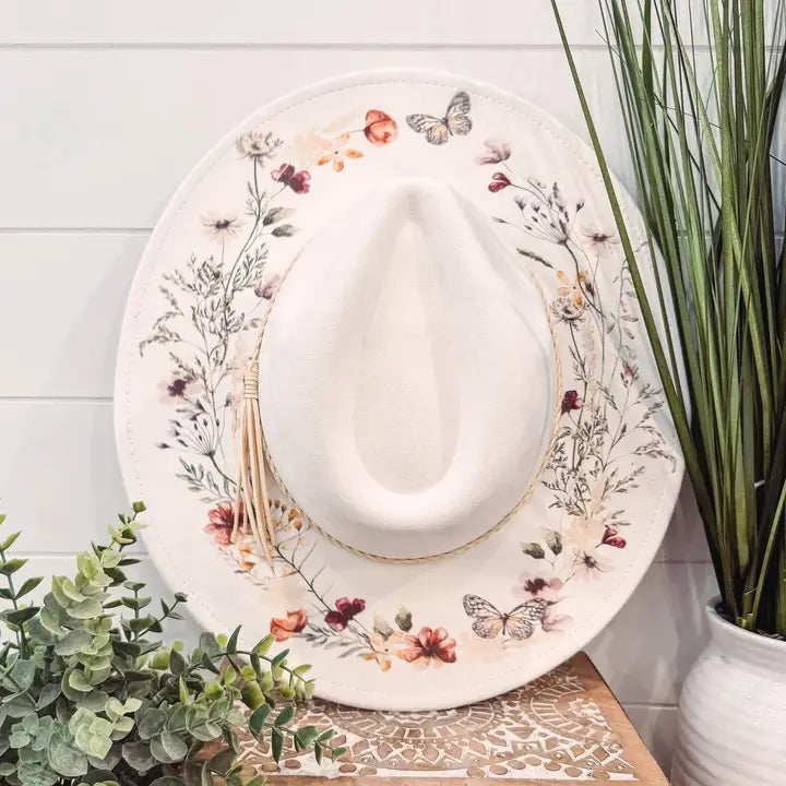 Ivory Butterfly Escape Cowboy hat~ Rancher