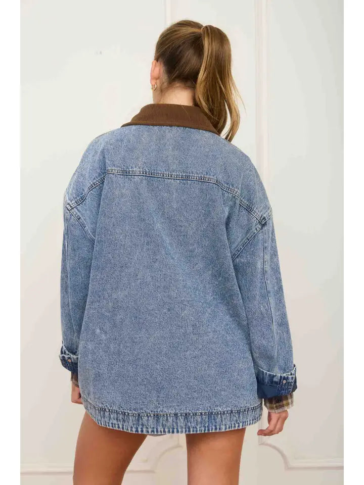 Denim Contrast Latch Jacket