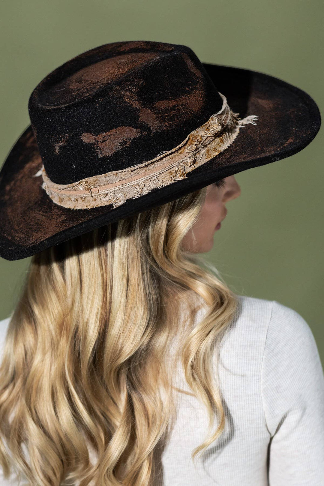 Vintage Black Versatile Shapeable Cowgirl Hat