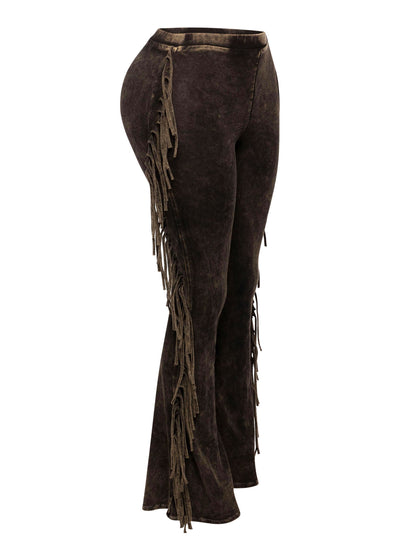 Hot Country Fringe Flares - Brown