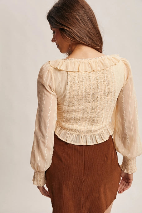 Ruffe Laced Up Blouse