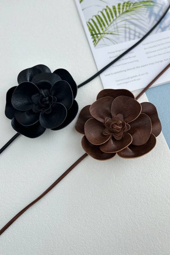 Bohemian Leather Flower Pendant Layered Belt (2 Colors)