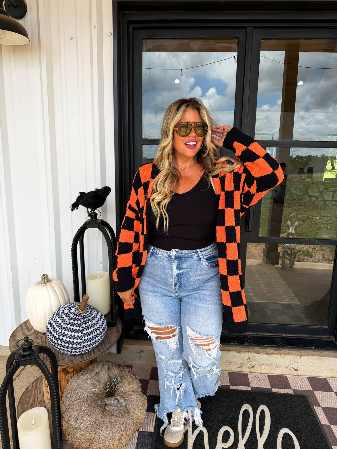 Halloween Checkered Cloud Cardigan