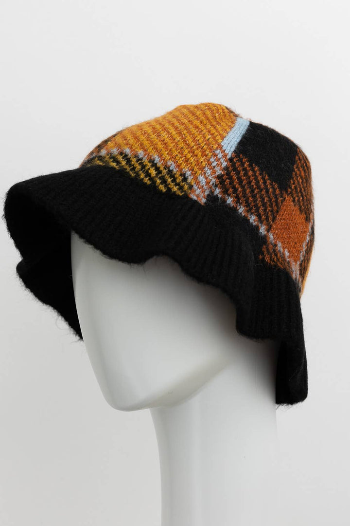 Plaid Bucket Hat Style Beanie (2 Colors)