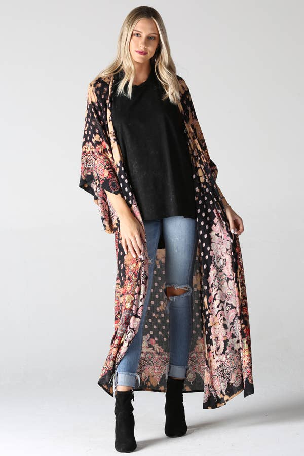 Bleached Tie Dye Kimono