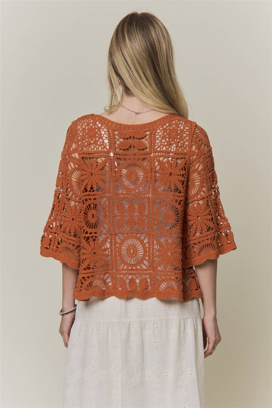 Rustic Bloom Crochet Top