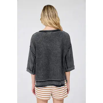 Charcoal Weighted Inverted Seam Sweater