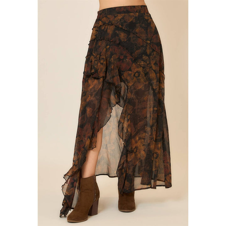 Reversed Seam Surplice Skirt