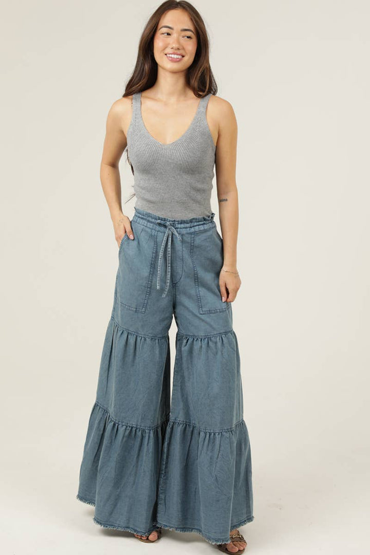 Clover Blue Tensile Wide Leg Pants