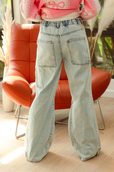 Free Spirited Y2K Pocket Detail Denim Pants
