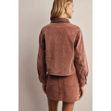 Washed Fresh Terracotta Corduroy Jacket