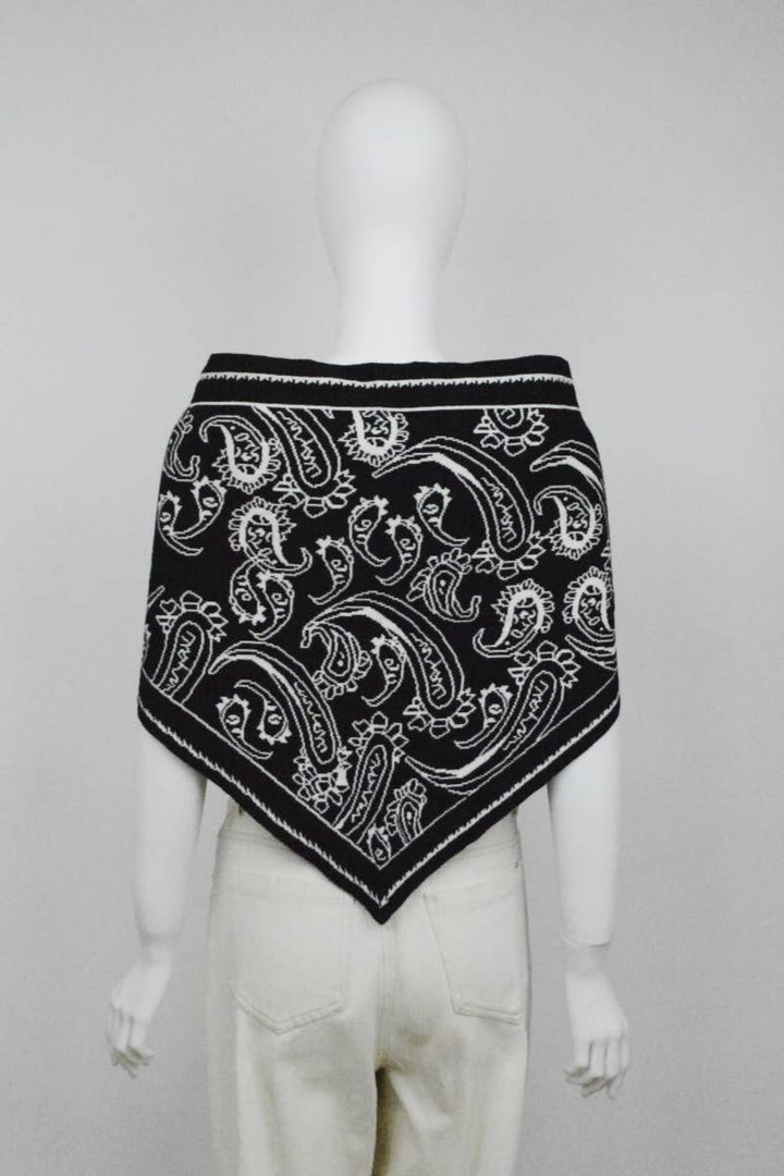 Paisley Knit Triangle Scarf Head Wrap (2 Colors)