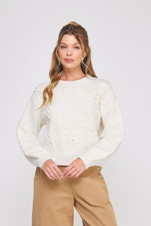 Lucy Floral Embroidery Sweater (2 Colors)