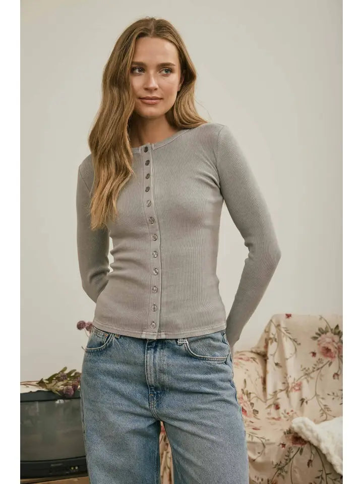 Grey School Button Up Cardigan
