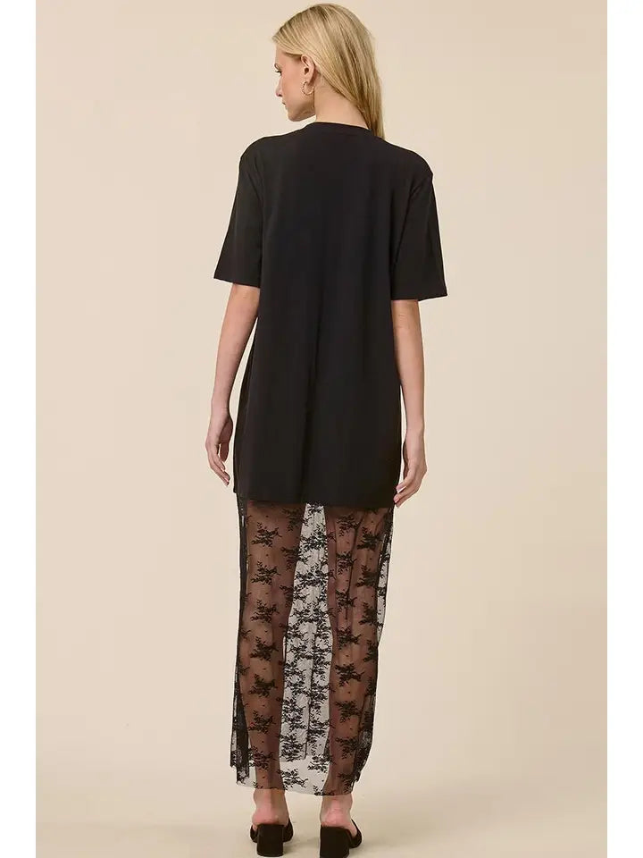 Free Bird Mono Lace T-Shirt Dress