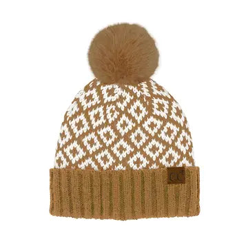 CC Diamond Fur Pom Beanie
