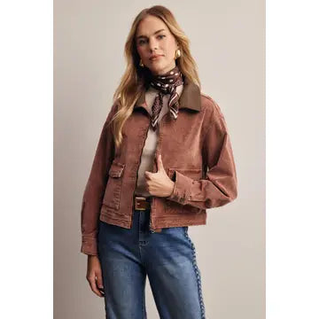 Washed Fresh Terracotta Corduroy Jacket