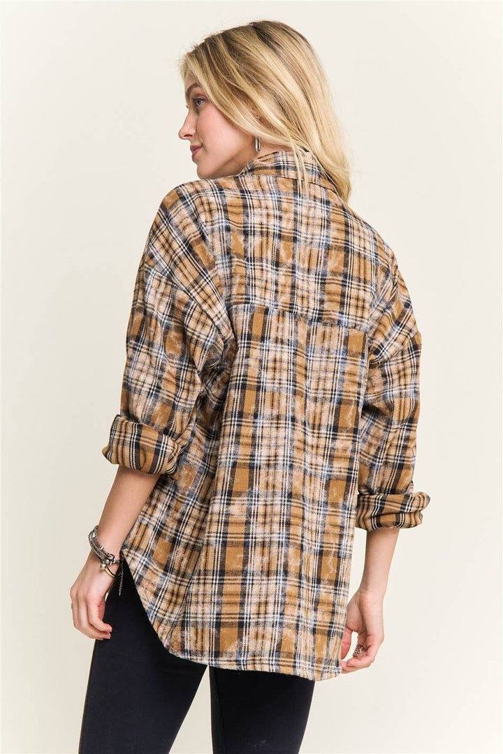 Burnout Washed Plaid Flannel