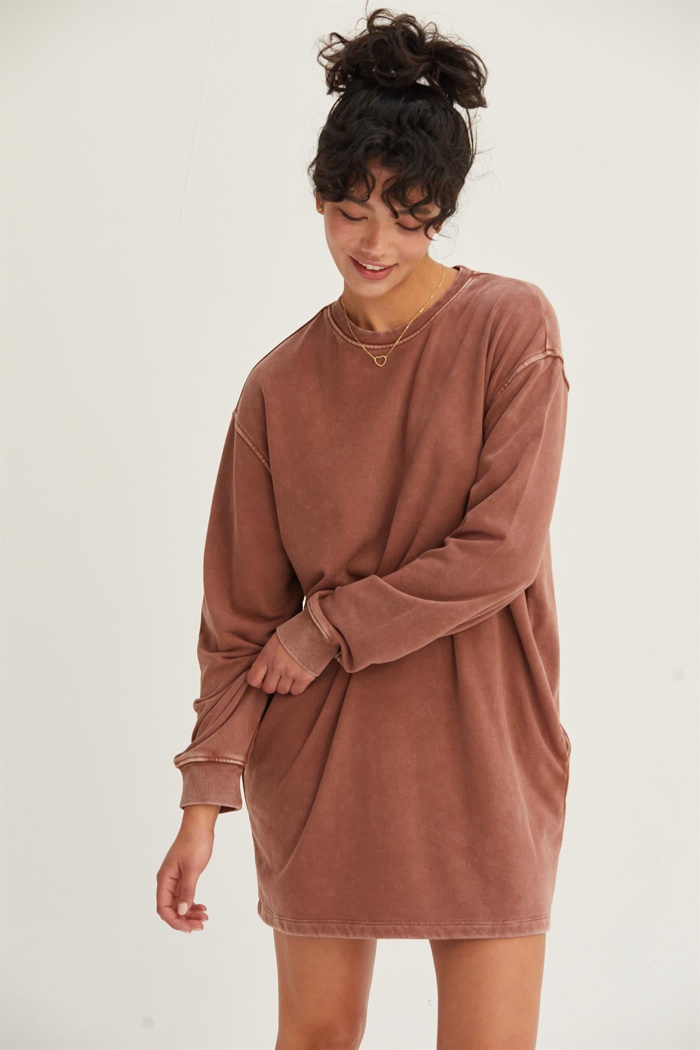 Cozy Embrace Sweatshirt Mini Dress (2 Colors)