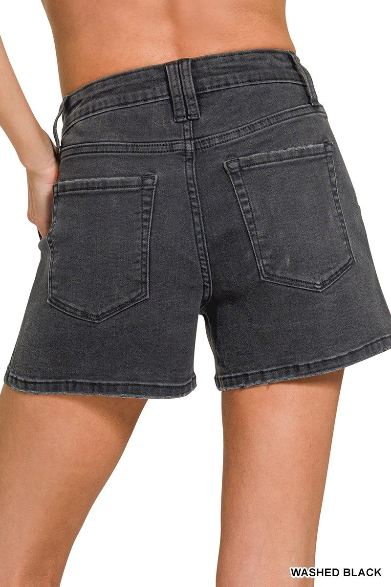Ash Black Utility Pocket Shorts