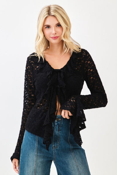 Victoria's Lace Ruffle Cardigan