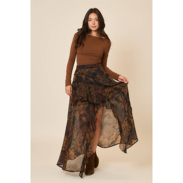 Reversed Seam Surplice Skirt