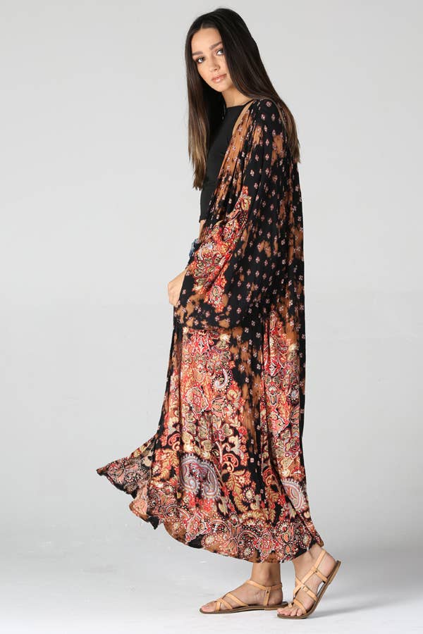 Bleached Tie Dye Kimono