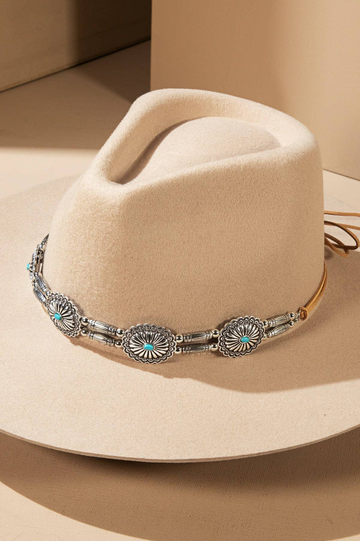Stamped Western Concho Hat Band