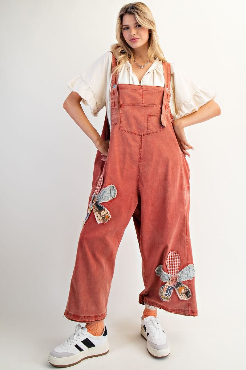 Playful Patch Overalls by Easel-Boho Red