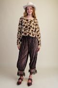Woods Brown Velvet Capri Pants