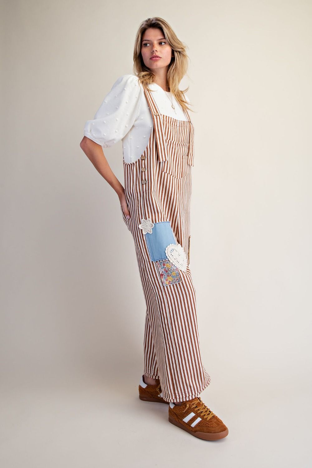 Playful Patch Twill Overalls by Easel