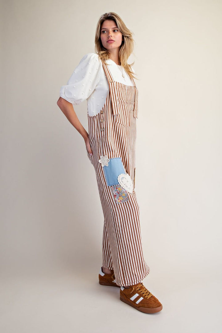 Playful Patch Twill Overalls by Easel