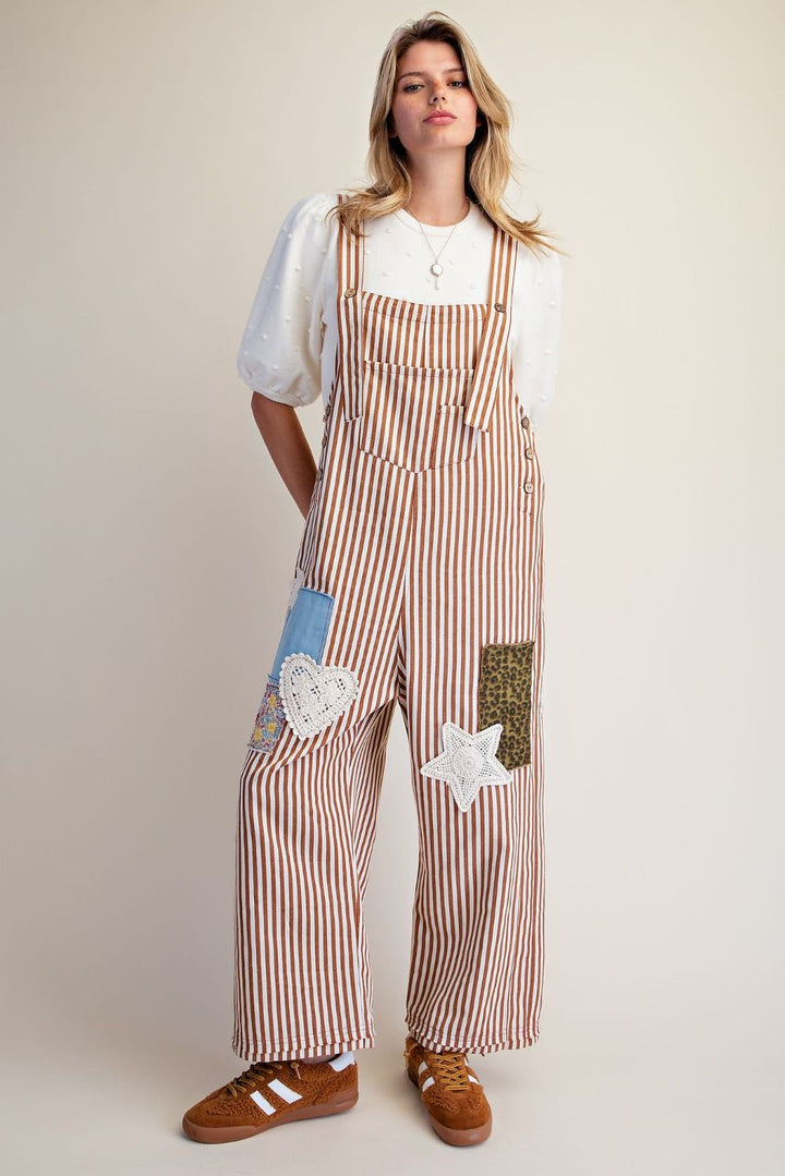 Playful Patch Twill Overalls by Easel
