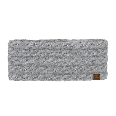 Pearl Embellishment Fuzzy Head Wrap