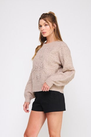 Lucy Floral Embroidery Sweater (2 Colors)