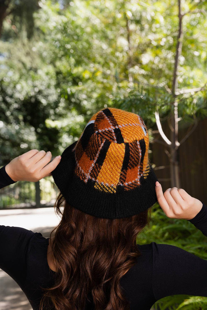 Plaid Bucket Hat Style Beanie (2 Colors)