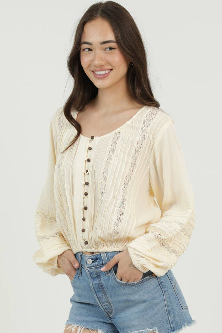 Delicate Lace Peasant Blouse